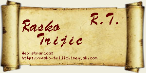 Raško Trijić vizit kartica